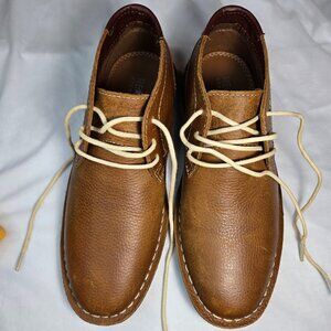 Reaction Kenneth Cole Desert Wind Mens Leather Chukka Boots  Brown Lace Up